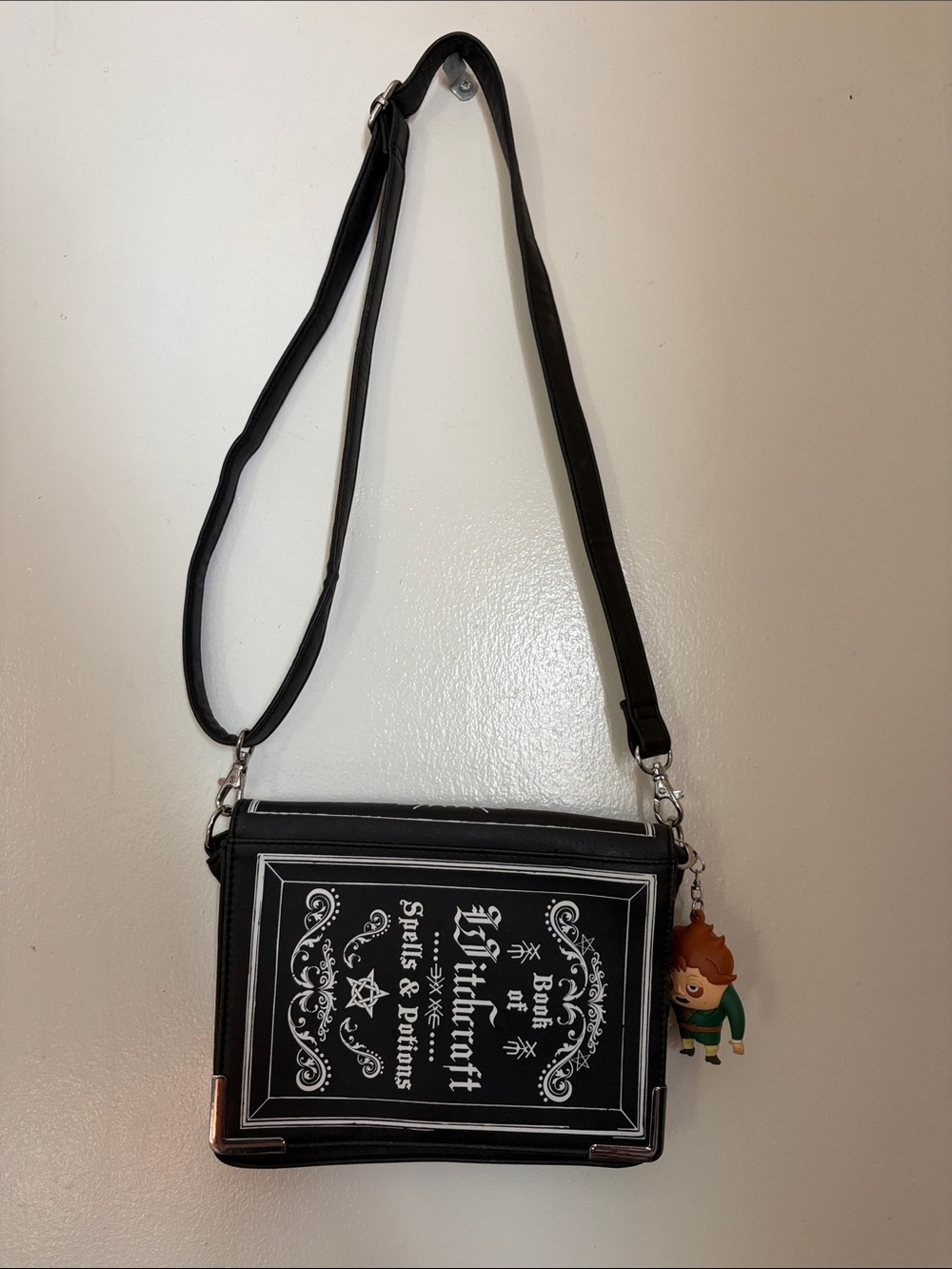 Black Novelty Witchcraft Spellbook Crossbody Bag Halloween costume